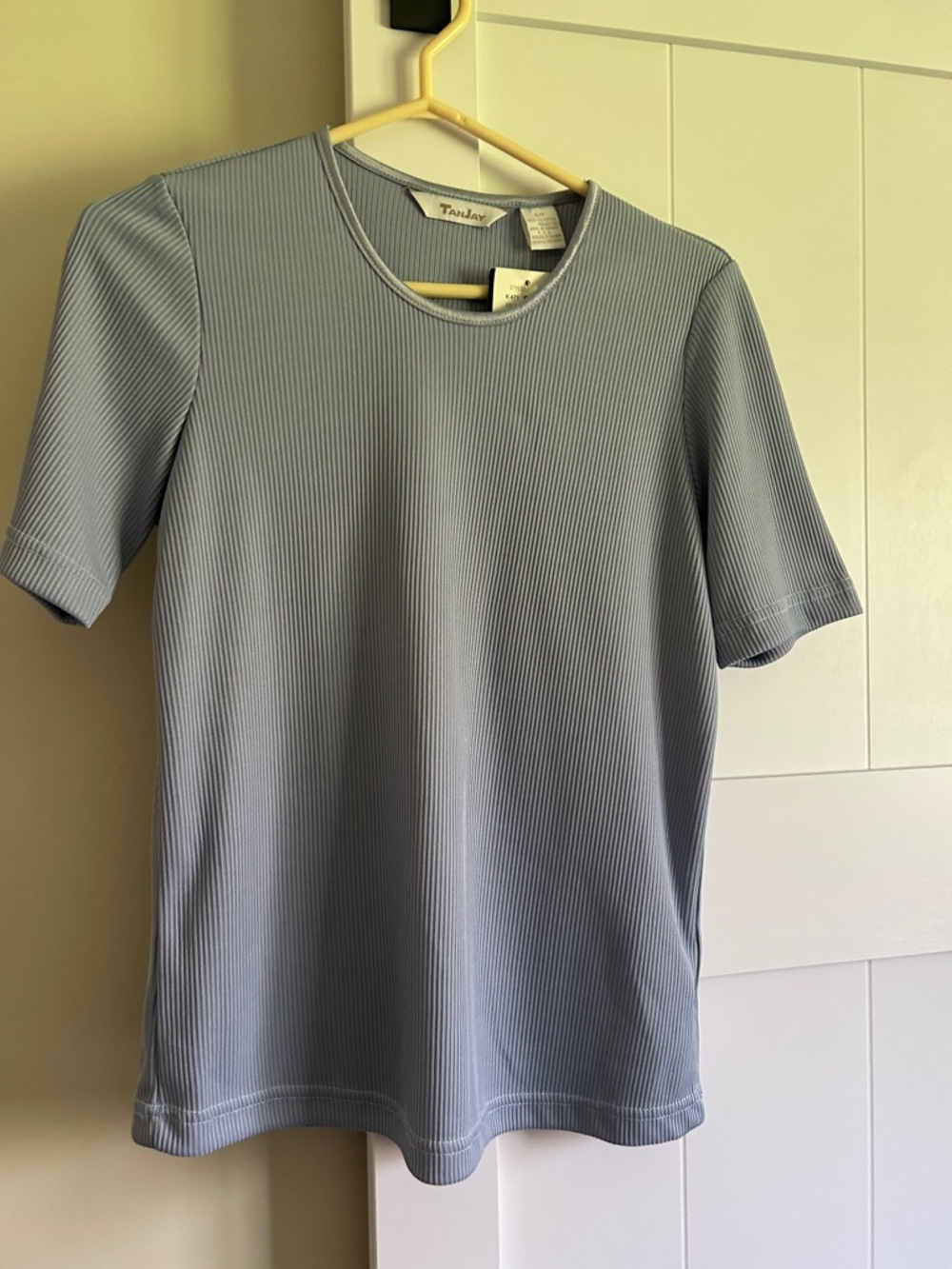 TanJay Pale Blue Ribbed Short Sleeve Tee
